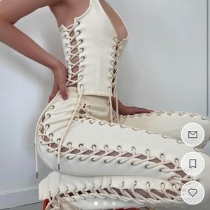 Hidden Cult Lace Up Taupe Set